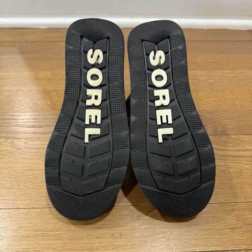 Sorel Whitney 2 Short Lace Black Waterproof Unisex Children's Winter Boots Sz 4